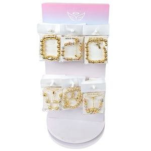 Kit Surtido de 36 Pulseras de Oro Laminado con Exhibidor Giratorio al por mayor — SKU 157187