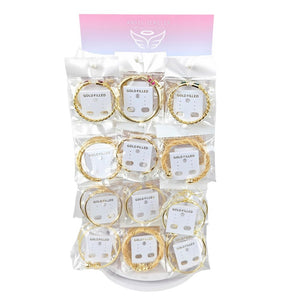Kit Surtido de 36 Brazaletes de Oro Laminado con Exhibidor Giratorio al por mayor — SKU 157191