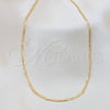 Gargantilla Basica 04.32.0018.16 Oro Laminado, Diseño de Cubana Pave, Pulido, Tono Dorado (03 MM Thickness, 16 Inches Length)