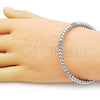 Aro Individual 07.60.0009.1 Rodio Laminado, Diseño de Torcido, con Zirconia Cubica Blanca, Pulido, Rodinado (Grosor 05 MM, Talla Unica)