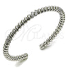 Aro Individual 07.60.0009.1 Rodio Laminado, Diseño de Torcido, con Zirconia Cubica Blanca, Pulido, Rodinado (Grosor 05 MM, Talla Unica)