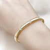 Aro Individual 07.60.0010 Oro Laminado, con Blanca Micro Pave, Pulido, Tono Dorado (06 MM Thickness, One size fits all)