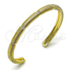 Aro Individual 07.60.0010 Oro Laminado, con Blanca Micro Pave, Pulido, Tono Dorado (06 MM Thickness, One size fits all)