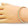 Aro Individual 07.60.0011 Oro Laminado, con Blanca Micro Pave, Pulido, Tono Dorado (06 MM Thickness, One size fits all)