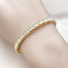 Aro Individual 07.60.0011 Oro Laminado, con Blanca Micro Pave, Pulido, Tono Dorado (06 MM Thickness, One size fits all)