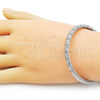 Aro Individual 07.60.0011.1 Rodio Laminado, con Micro Pave Blanca, Pulido, Rodinado (Grosor 06 MM, Talla Unica)