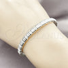Aro Individual 07.60.0011.1 Rodio Laminado, con Micro Pave Blanca, Pulido, Rodinado (Grosor 06 MM, Talla Unica)
