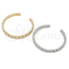 Aro Individual 07.60.0011.1 Rodio Laminado, con Micro Pave Blanca, Pulido, Rodinado (Grosor 06 MM, Talla Unica)
