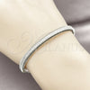 Aro Individual 07.60.0012.1 Rodio Laminado, con Zirconia Cubica Blanca, Pulido, Rodinado (Grosor 06 MM, Talla Unica)