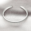 Aro Individual 07.60.0012.1 Rodio Laminado, con Zirconia Cubica Blanca, Pulido, Rodinado (Grosor 06 MM, Talla Unica)