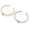 Aro Individual 07.60.0017 Oro Laminado, Diseño de Corazón y Miami Cubana, con Blanca Micro Pave, Pulido, Tono Dorado (05 MM Thickness, One size fits all)