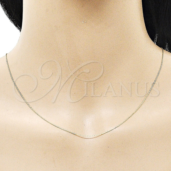 Gargantilla Basica 04.213.0336.16 Oro Laminado, Diseño de Rolo, Pulido, Tono Dorado (01 MM Thickness, 16 Inches Length)