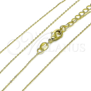 Gargantilla Basica 04.213.0336.16 Oro Laminado, Diseño de Rolo, Pulido, Tono Dorado (01 MM Thickness, 16 Inches Length)