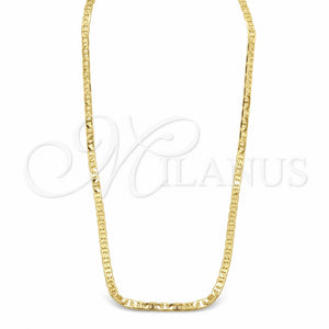 Gargantilla Basica 04.32.0007.16 Oro Laminado, Diseño de Mariner, Pulido, Tono Dorado (0.80 Gauge, 01 MM Thickness, 16 Inches Length)