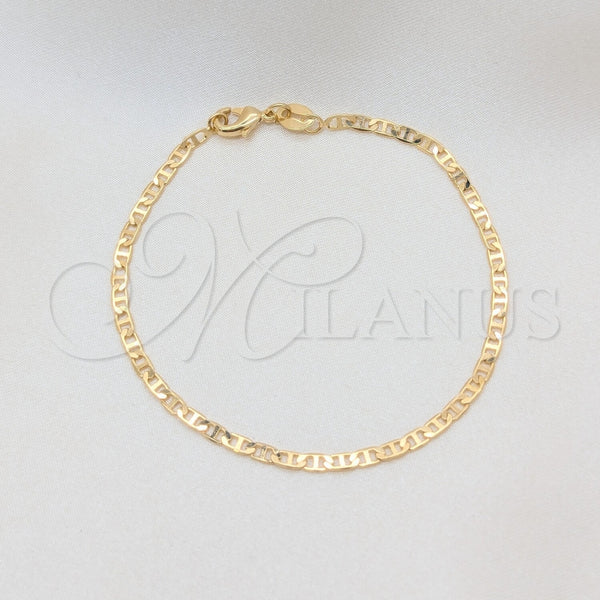 Gargantilla Basica 04.32.0007.07 Oro Laminado, Diseño de Mariner, Pulido, Tono Dorado (0.80 Gauge, 01 MM Thickness, 7 Inches Length)