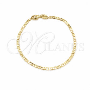 Gargantilla Basica 04.32.0007.07 Oro Laminado, Diseño de Mariner, Pulido, Tono Dorado (0.80 Gauge, 01 MM Thickness, 7 Inches Length)