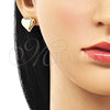 Arete Dormilona 02.195.0313 Oro Laminado, Diseño de Corazón, Pulido, Tono Dorado