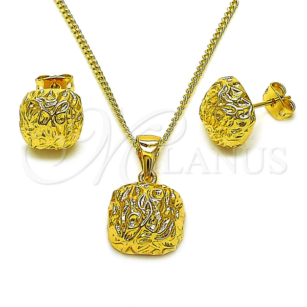 Juego de Arete y Dije de Adulto 10.342.0189 Oro Laminado, Pulido, Tono Dorado