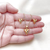 Juego de Arete y Dije de Adulto 10.342.0197 Oro Laminado, Diseño de Corazón, Pulido, Tono Dorado