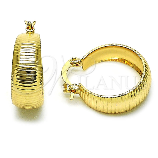 Argolla Pequeña 02.170.0493.20 Oro Laminado, Diamantado, Tono Dorado