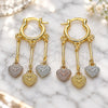 Argolla Pequeña 02.170.0496.15 Oro Laminado, Diseño de Corazón, Diamantado, Tres Tonos
