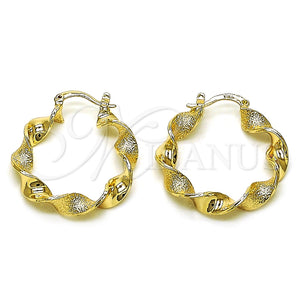 Argolla Mediana 02.170.0503.30 Oro Laminado, Diseño de Torcido, Mate, Tono Dorado