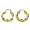 Argolla Mediana 02.170.0503.30 Oro Laminado, Diseño de Torcido, Mate, Tono Dorado