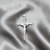 Dije Religioso 05.392.0082 Plata Rodinada, Diseño de Cruz, Pulido, Tono Plateado