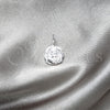 Dije Religioso 05.392.0083 Plata Rodinada, Diseño de San Benito, Pulido, Tono Plateado