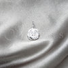 Dije Religioso 05.392.0083 Plata Rodinada, Diseño de San Benito, Pulido, Tono Plateado