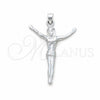 Dije Religioso 05.392.0086 Plata Rodinada, Diseño de Cruz, Pulido, Tono Plateado