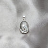 Dije Religioso 05.392.0087 Plata Rodinada, Diseño de Guadalupe, Pulido, Tono Plateado