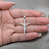 Dije Religioso 05.395.0003 Plata Rodinada, Diseño de Cruz, Pulido, Tono Plateado