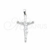 Dije Religioso 05.395.0003 Plata Rodinada, Diseño de Cruz, Pulido, Tono Plateado