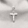 Dije Religioso 05.395.0006 Plata Rodinada, Diseño de Crucifijo, Pulido, Tono Plateado