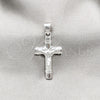 Dije Religioso 05.395.0006 Plata Rodinada, Diseño de Crucifijo, Pulido, Tono Plateado