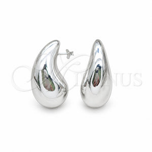 Arete Dormilona 02.395.0046 Plata Rodinada, Diseño de Gota, Pulido, Tono Plateado