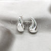 Arete Dormilona 02.395.0047 Plata Rodinada, Diseño de Gota, Pulido, Tono Plateado