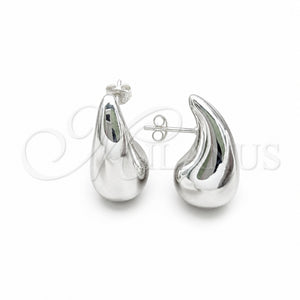 Arete Dormilona 02.395.0047 Plata Rodinada, Diseño de Gota, Pulido, Tono Plateado