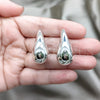 Arete Dormilona 02.395.0048 Plata Rodinada, Diseño de Gota, Pulido, Tono Plateado