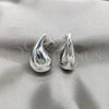 Arete Dormilona 02.395.0048 Plata Rodinada, Diseño de Gota, Pulido, Tono Plateado