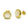 Arete Dormilona 02.342.0357 Oro Laminado, con Opal Marfil, Pulido, Tono Dorado