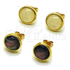 Arete Dormilona 02.342.0357 Oro Laminado, con Opal Marfil, Pulido, Tono Dorado