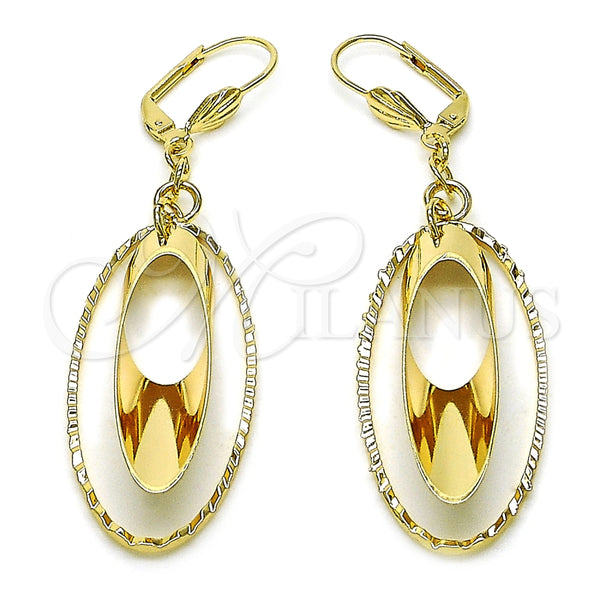 Arete Largo 5.086.004.1 Oro Laminado, Diamantado, Tono Dorado