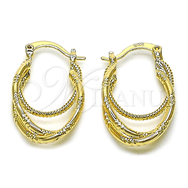 Argolla Pequeña 02.63.2761.20 Oro Laminado, Diamantado, Tono Dorado