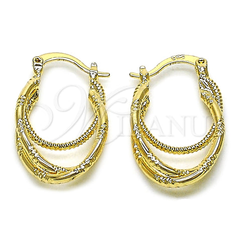 Argolla Pequeña 02.63.2761.20 Oro Laminado, Diamantado, Tono Dorado