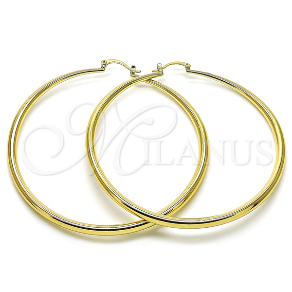 Argolla Extra Grande 02.63.2762.80 Oro Laminado, Diseño de Hueco, Pulido, Tono Dorado