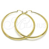 Argolla Extra Grande 02.63.2762.80 Oro Laminado, Diseño de Hueco, Pulido, Tono Dorado