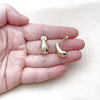 Arete Dormilona 02.283.0154 Oro Laminado, Diseño de Gota, con Blanca Zirconia Cubica, Pulido, Tono Dorado