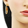 Arete Dormilona 02.195.0318 Oro Laminado, Diseño de Mariner y Hueco, Pulido, Tono Dorado